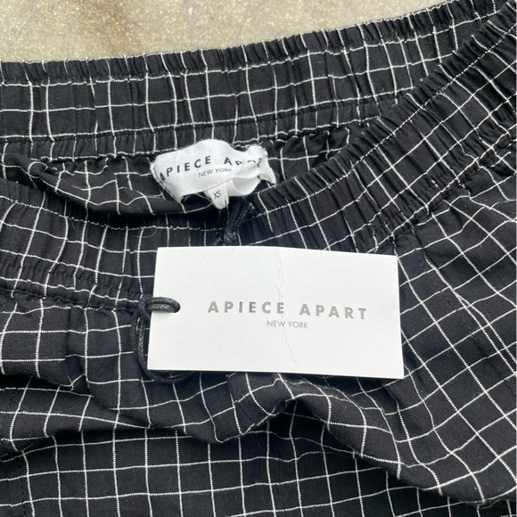 NWT Apiece Apart Zebra Windowpane Plaid Organic Cotton Joggers in XS - Picture 8 of 10